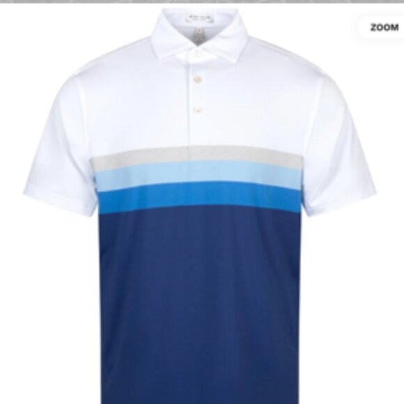Peter Millar Crown Sport Fulton Performance Golf Jersey Polo Shirt Striped NWT - Picture 2 of 6